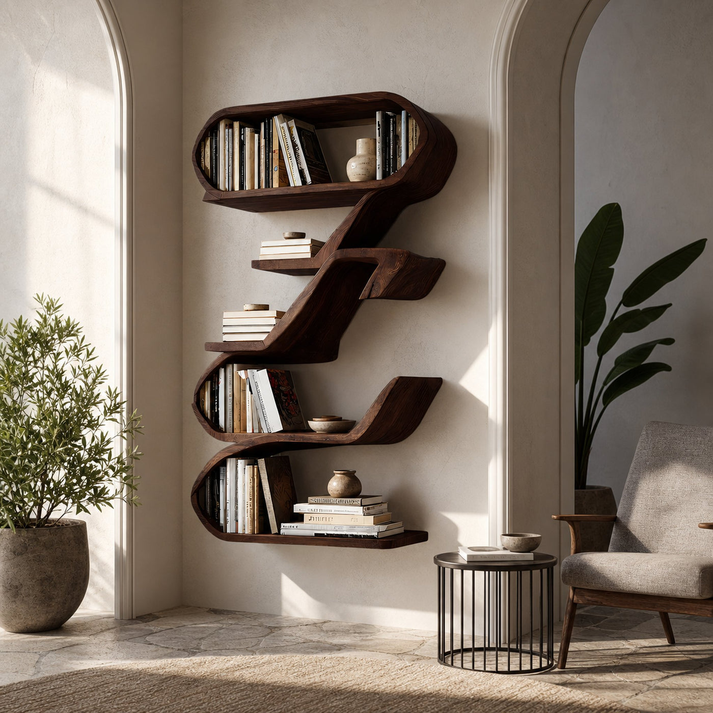 Modern Sculptural Wall Shelf For Living Room Display - product view 7