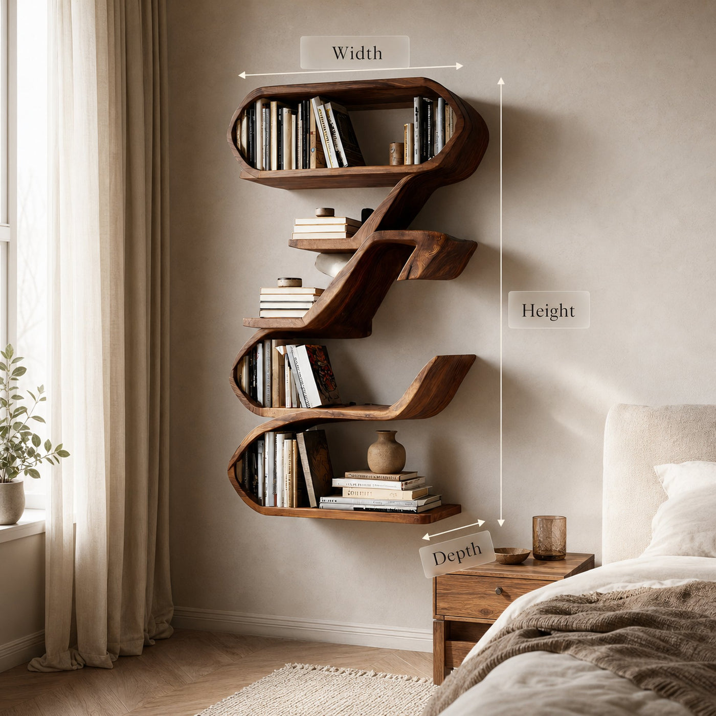 Modern Sculptural Wall Shelf For Living Room Display - product view 8