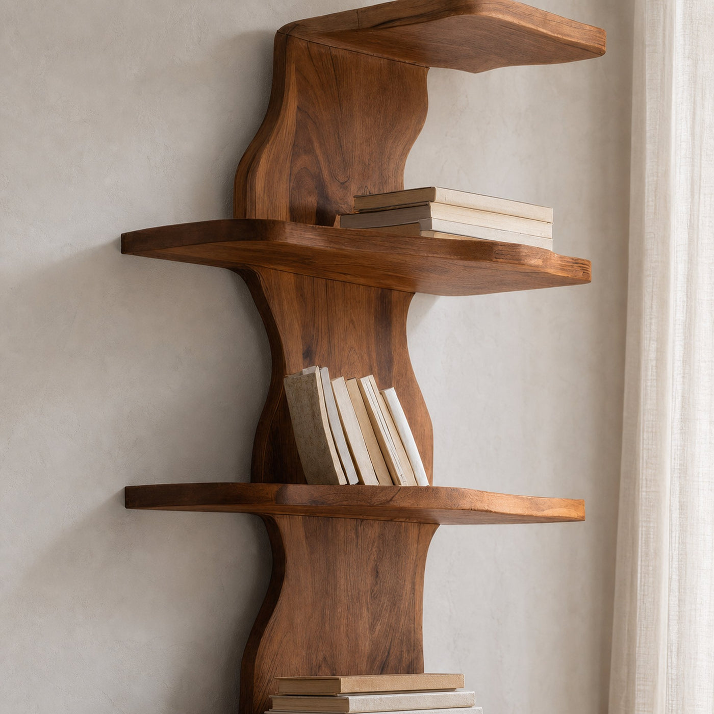 Modern Sculptural Wave Bookshelf For Living Room - product view 3