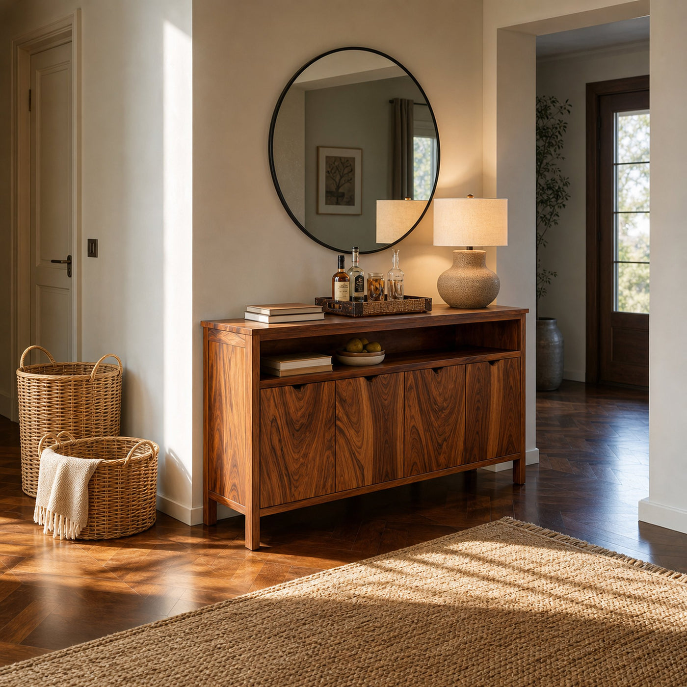 Modern Sideboard With Open Upper Shelf For Home Decor - product view 6
