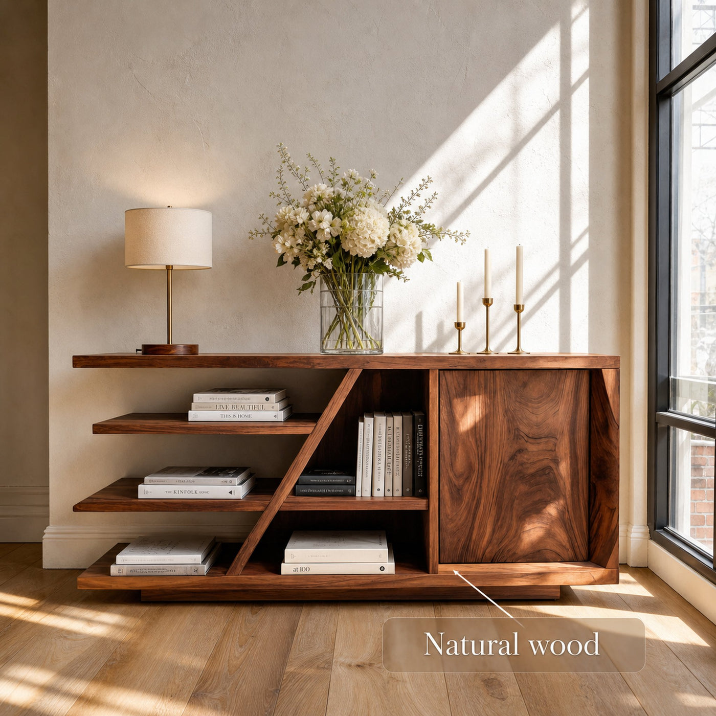 Modern Sideboard With Shelves And Cabinet For Living Room - product view 6