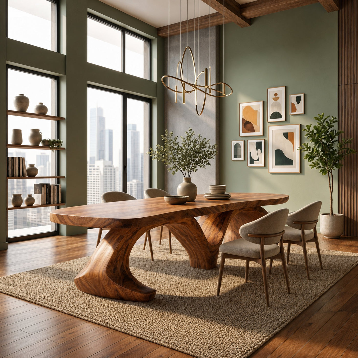 Modern Slab Dining Table For Formal Dining Room - product view 6