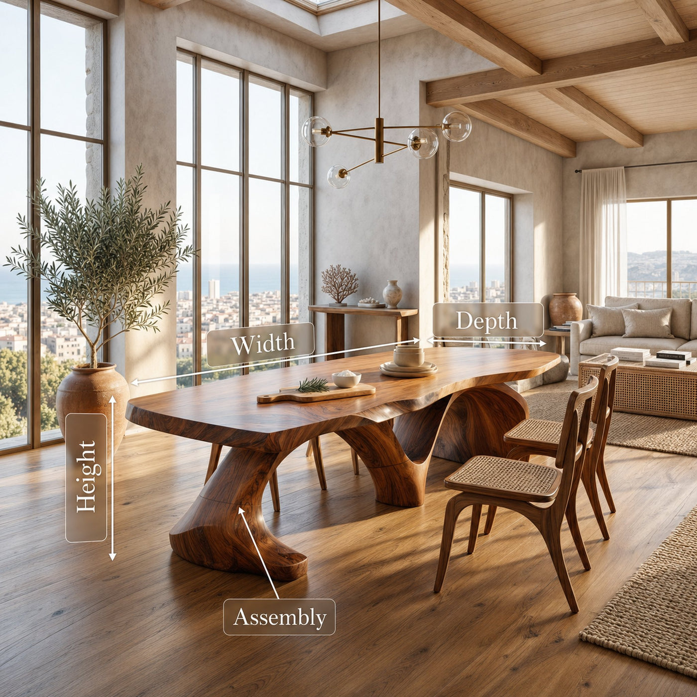 Modern Slab Dining Table For Formal Dining Room - product view 8