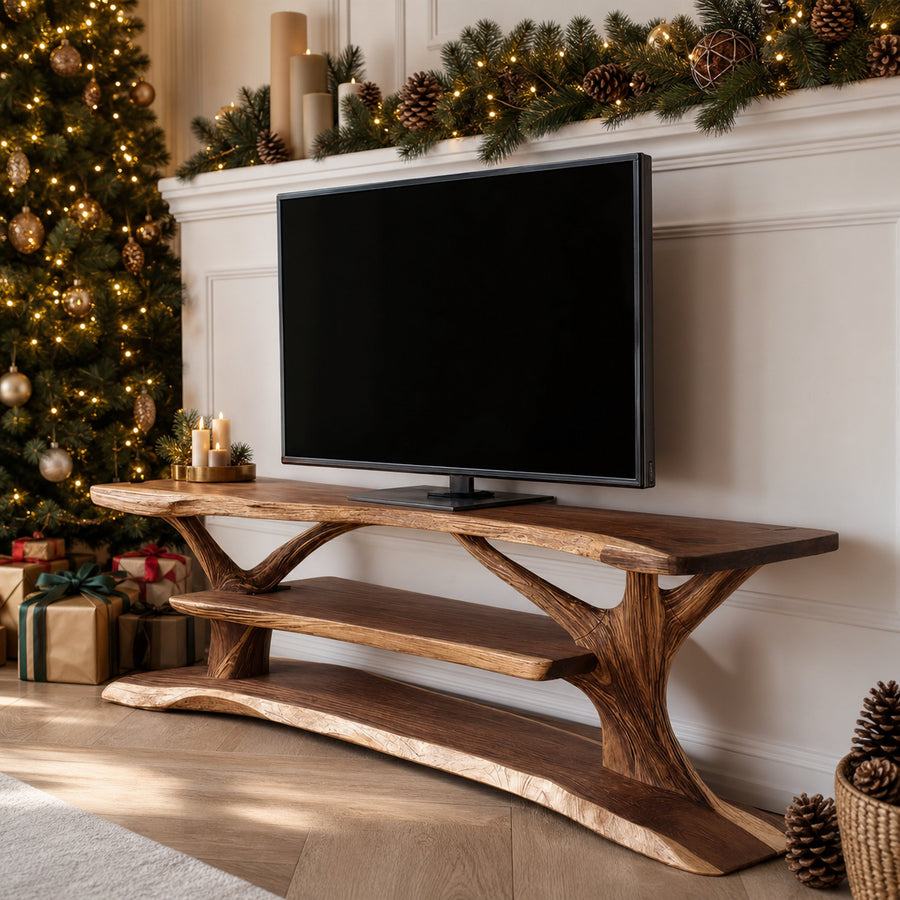Modern Solid Wood TV Console For Festive Christmas Furniture