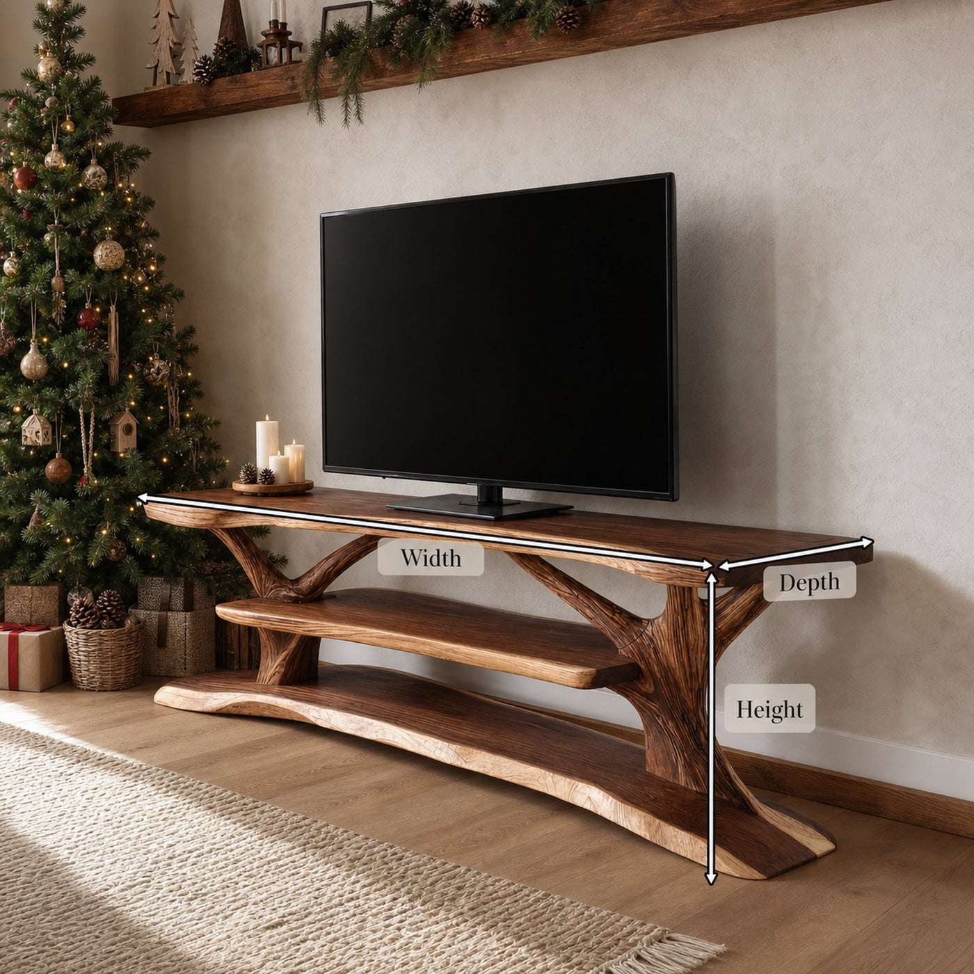 Modern Solid Wood TV Console For Festive Christmas Furniture - product view 8