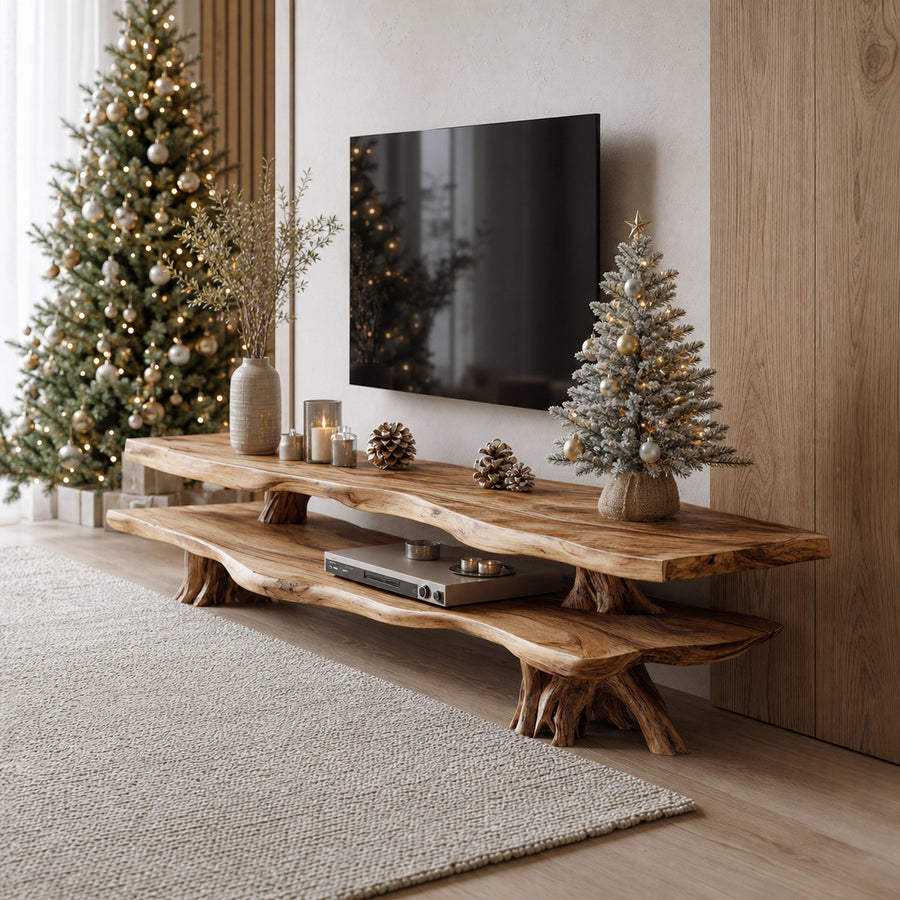 Modern Solid Wood TV Console For Holiday Living Room Decor