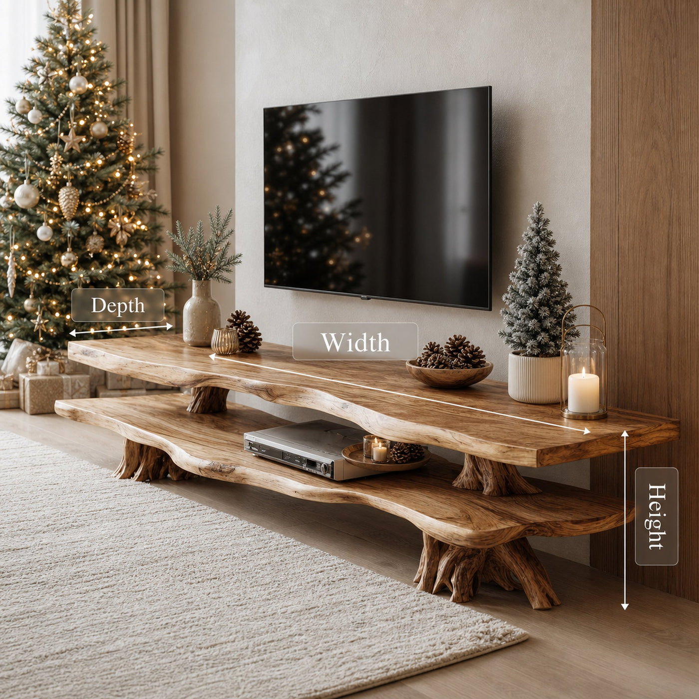 Modern Solid Wood TV Console For Holiday Living Room Decor - product view 6