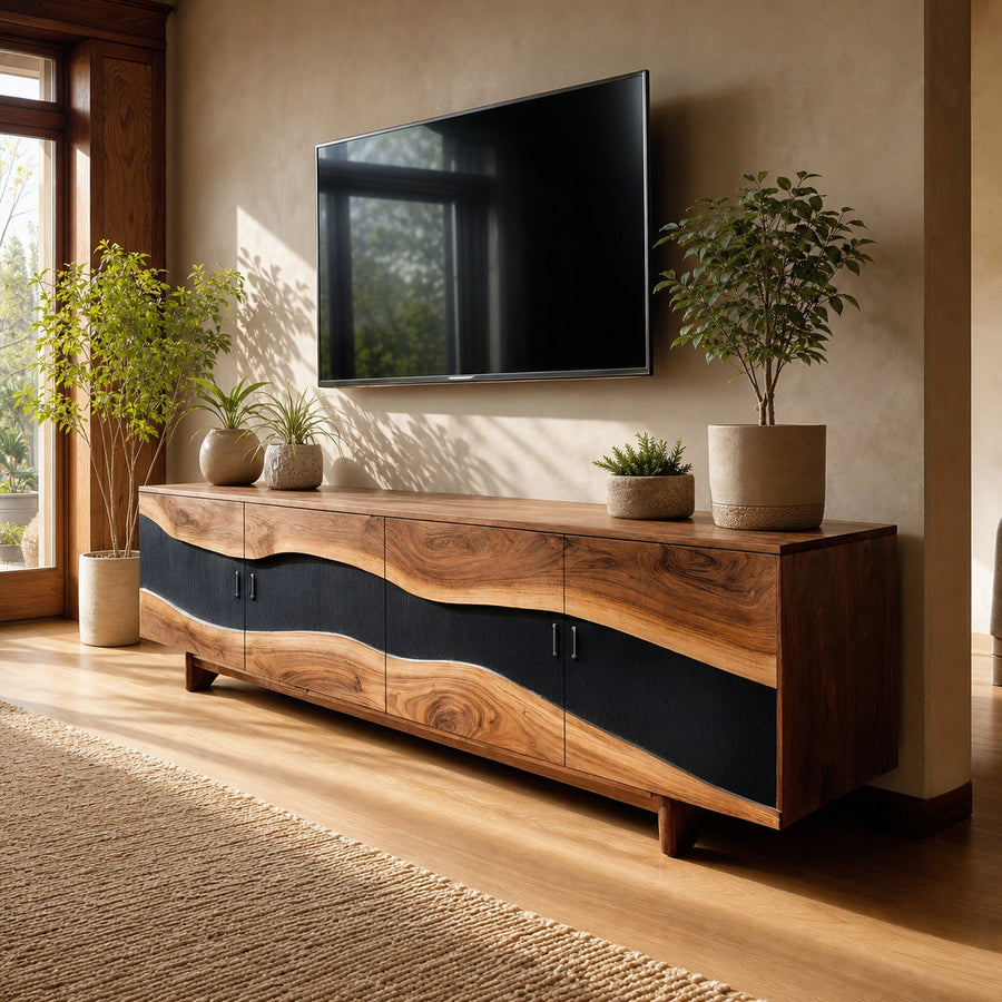 Modern Solid Wood TV Stand For Furniture Decor