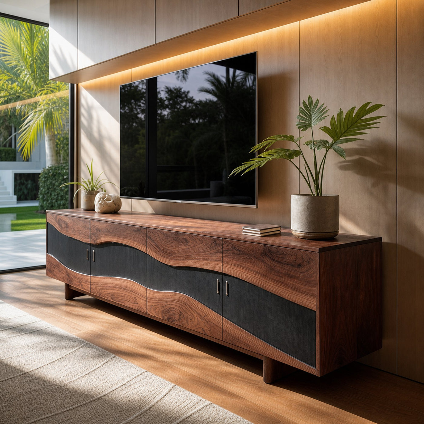 Modern Solid Wood TV Stand For Furniture Decor - product view 6