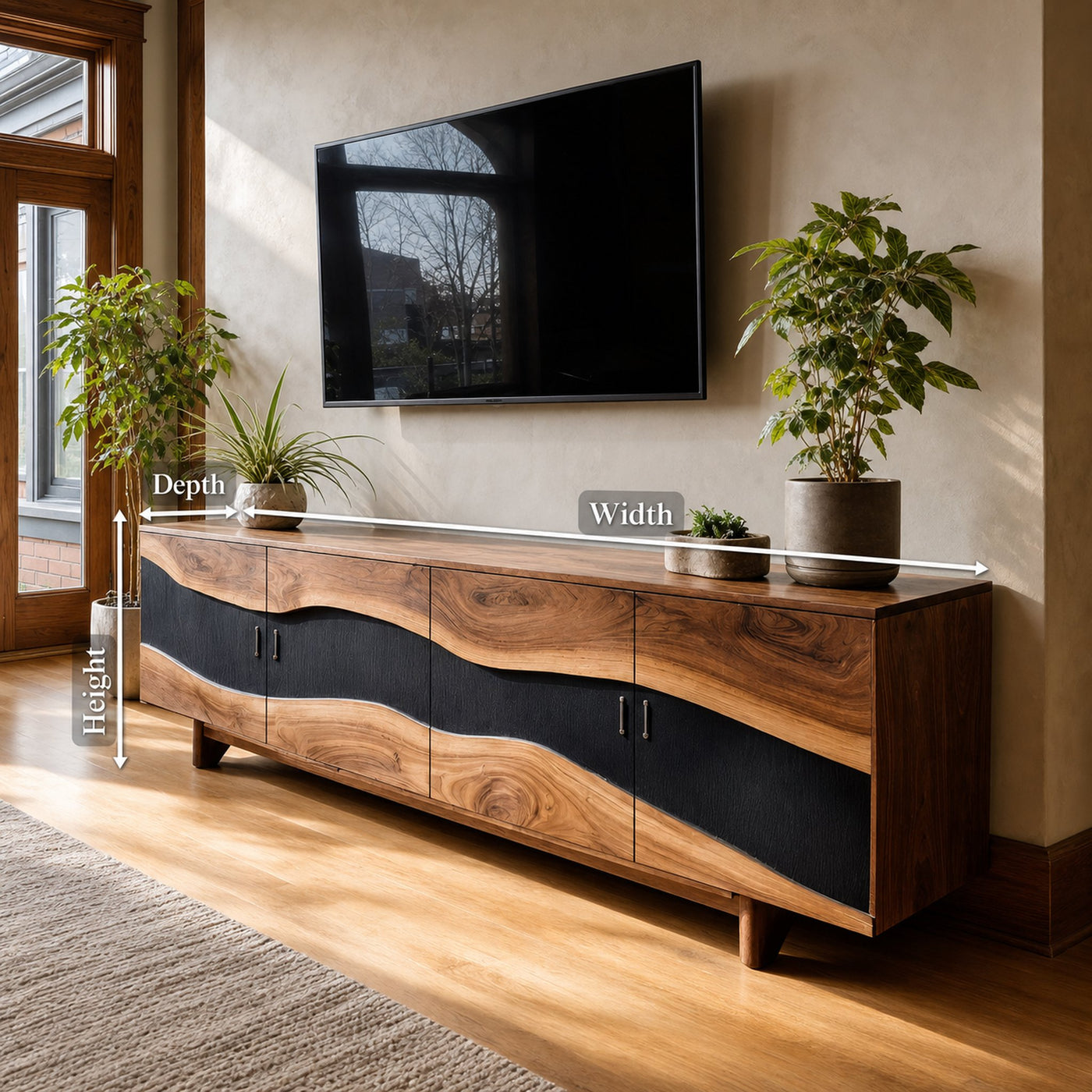 Modern Solid Wood TV Stand For Furniture Decor - product view 7