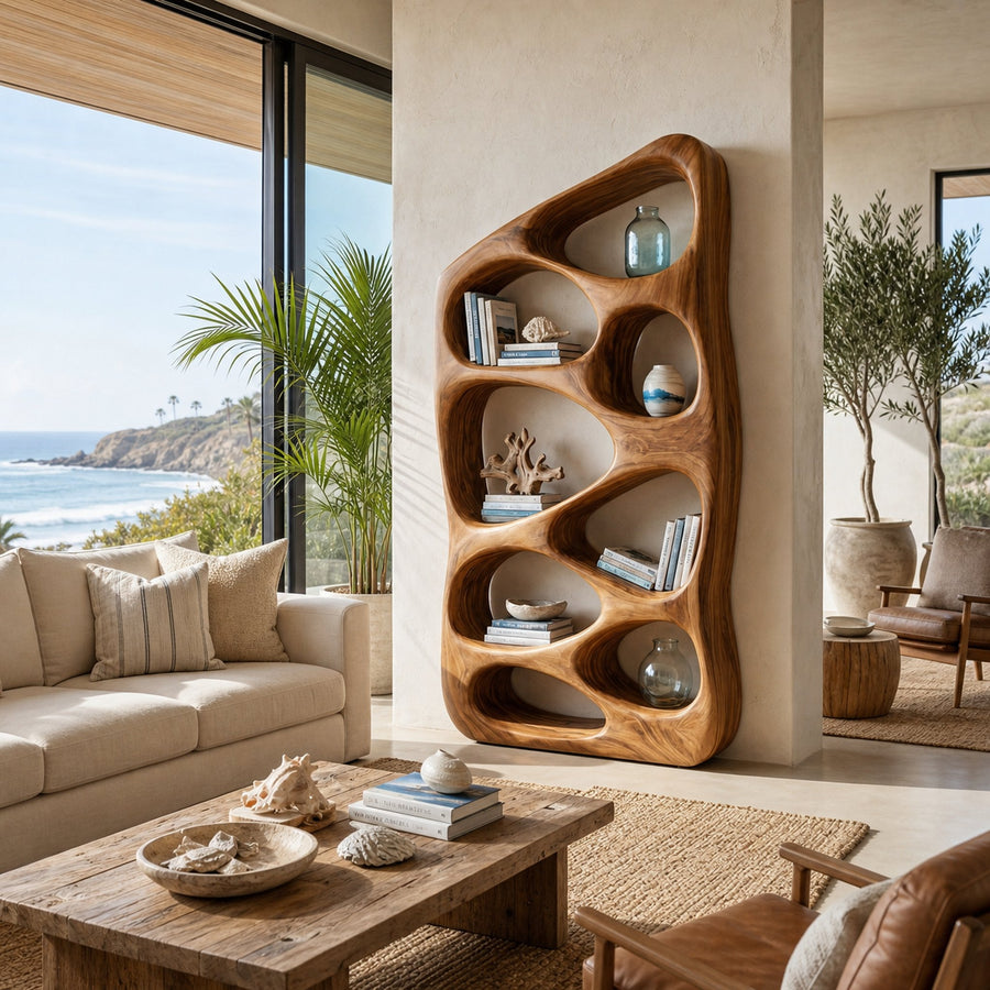 Modern Statement Sculptural Bookshelf For Living Room Style