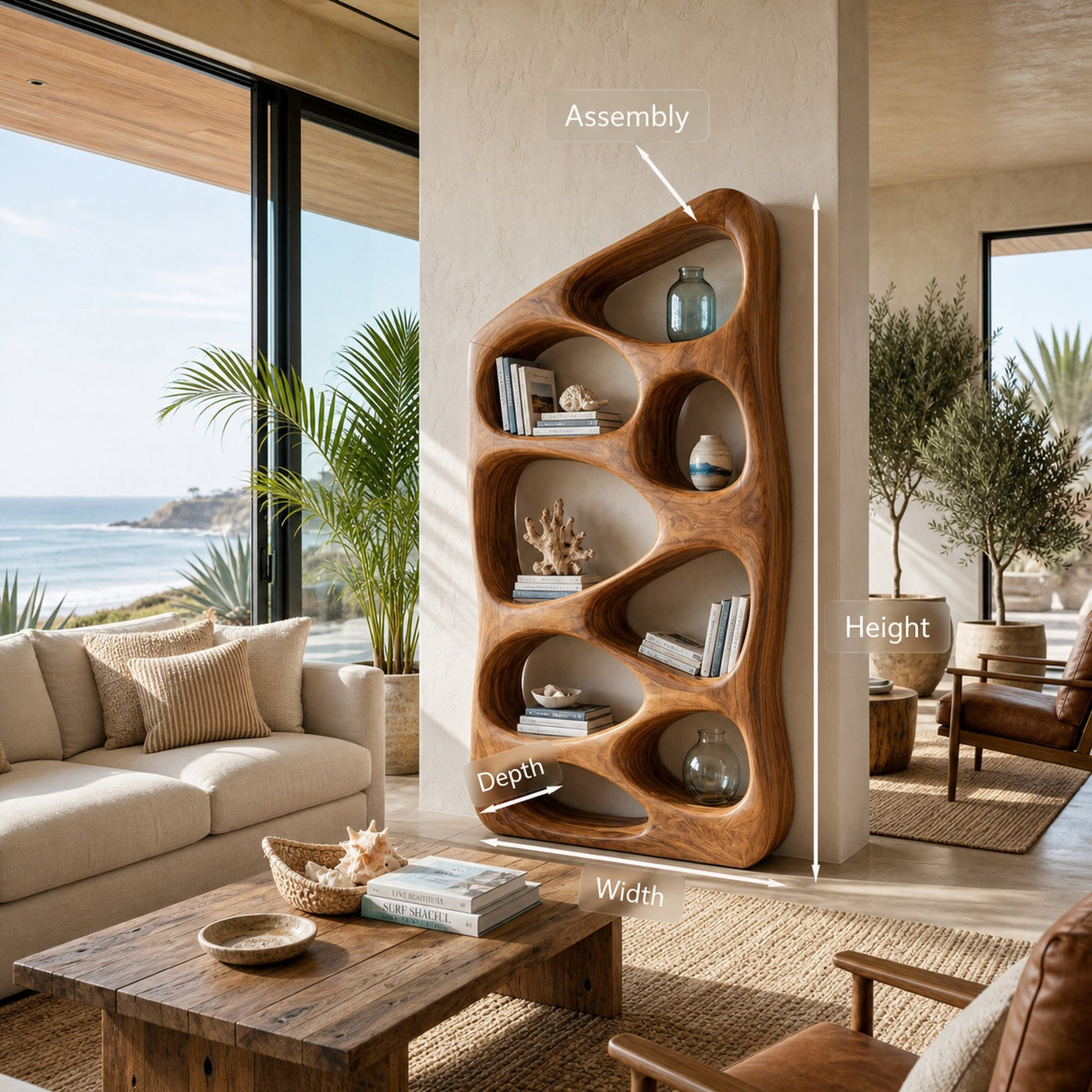 Modern Statement Sculptural Bookshelf For Living Room Style - product view 8