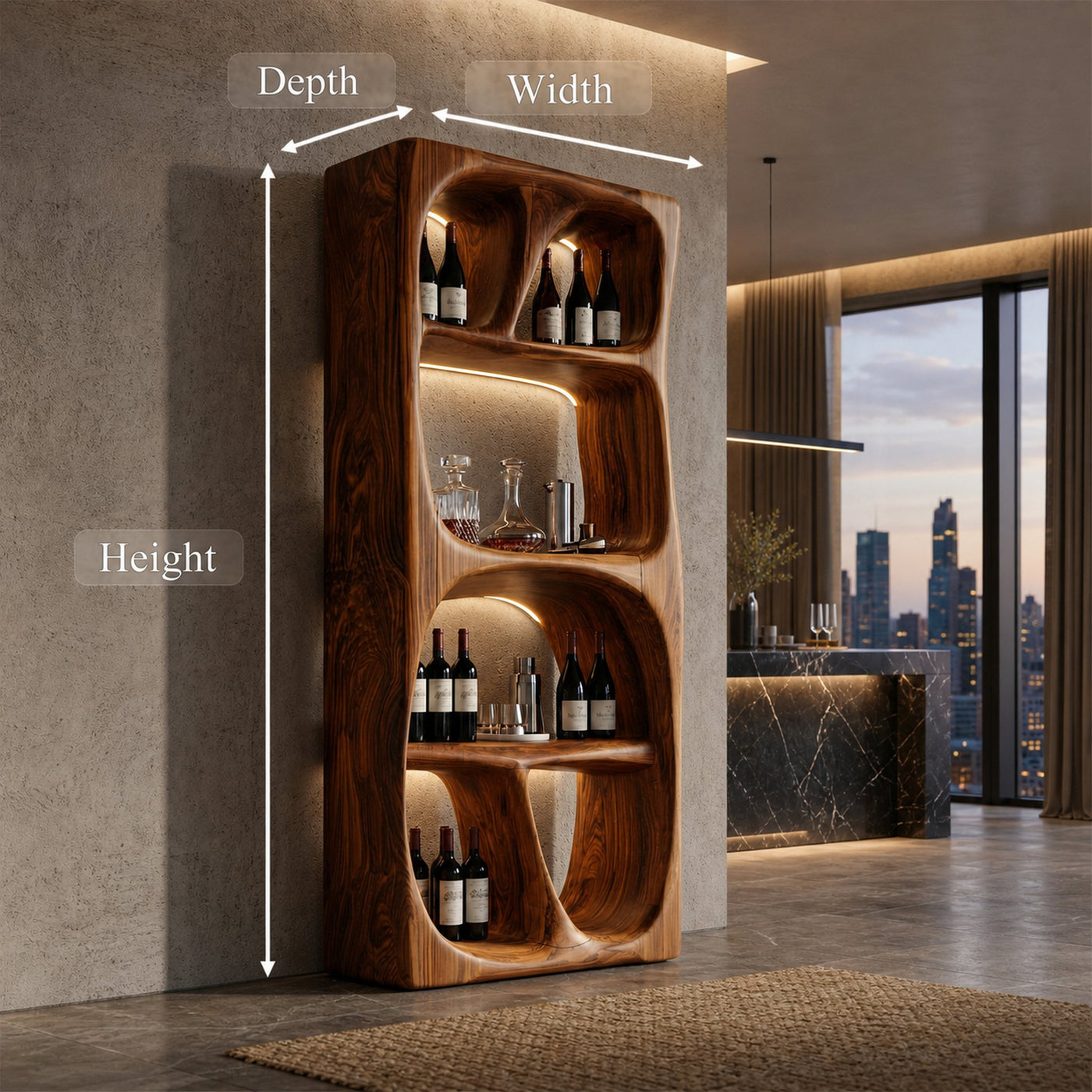 Modern Statement Wine Storage Cabinet For Living Room And Bar Space - product view 7