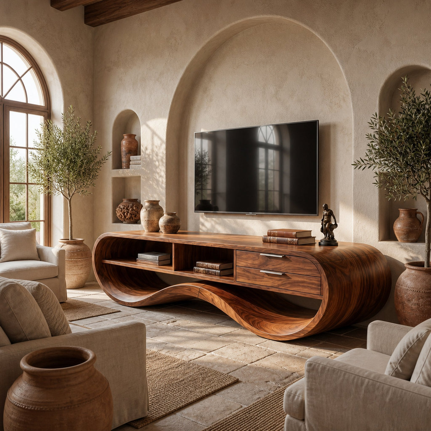 Modern Streamline TV Cabinet For Living Room Space - product view 6