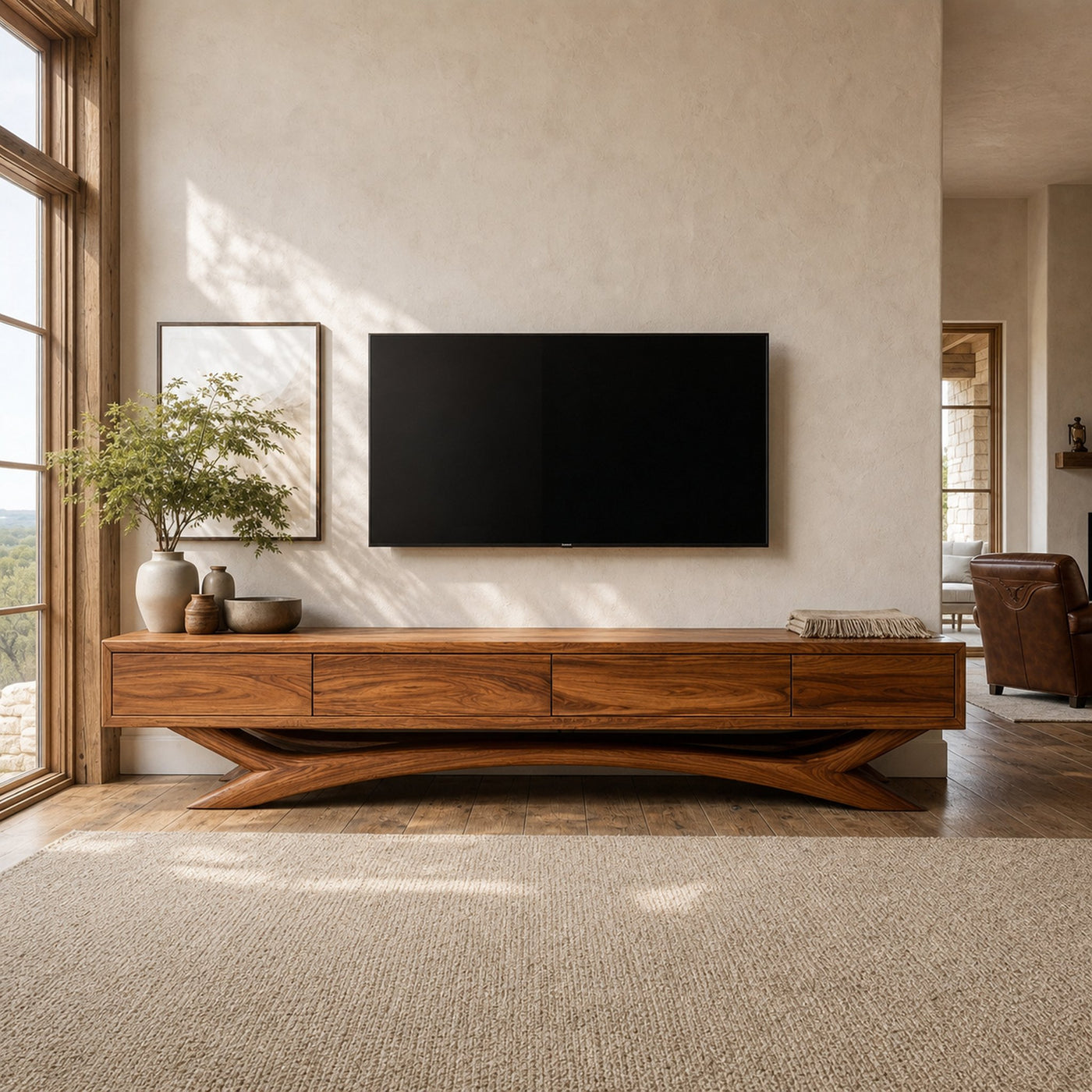 Modern TV Cabinet Curved Based Design For Living Room Furniture - product view 7