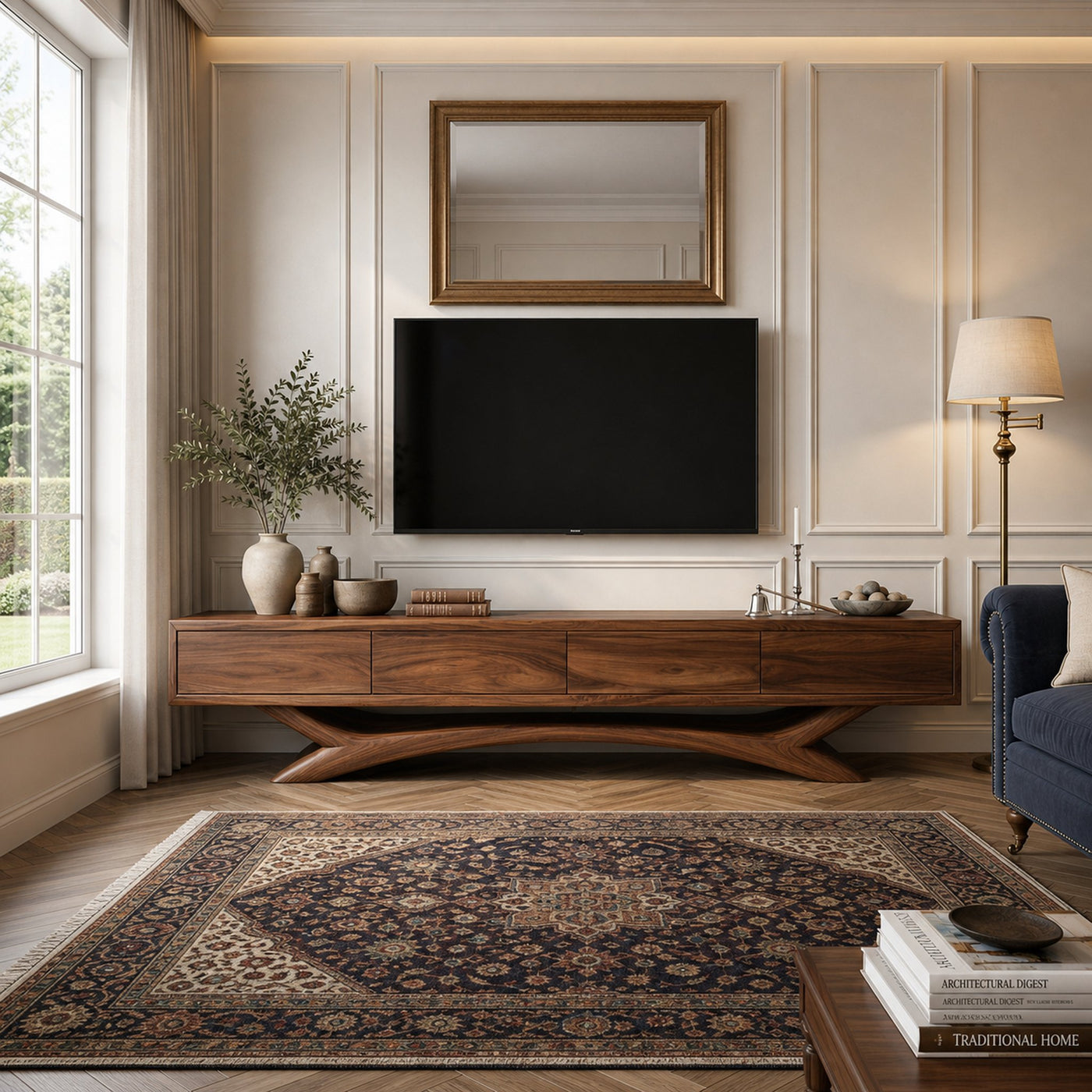 Modern TV Cabinet Curved Based Design For Living Room Furniture - product view 8