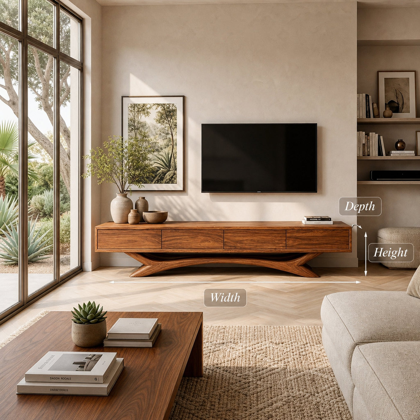 Modern TV Cabinet Curved Based Design For Living Room Furniture - product view 9