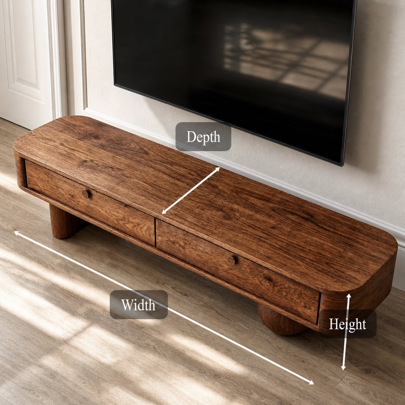 Modern TV Cabinet Solid Wood Living Room - product view 6