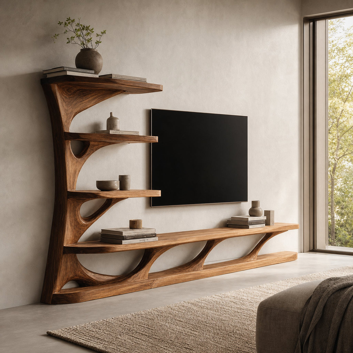 Modern TV Console With Branch Design For Living Room