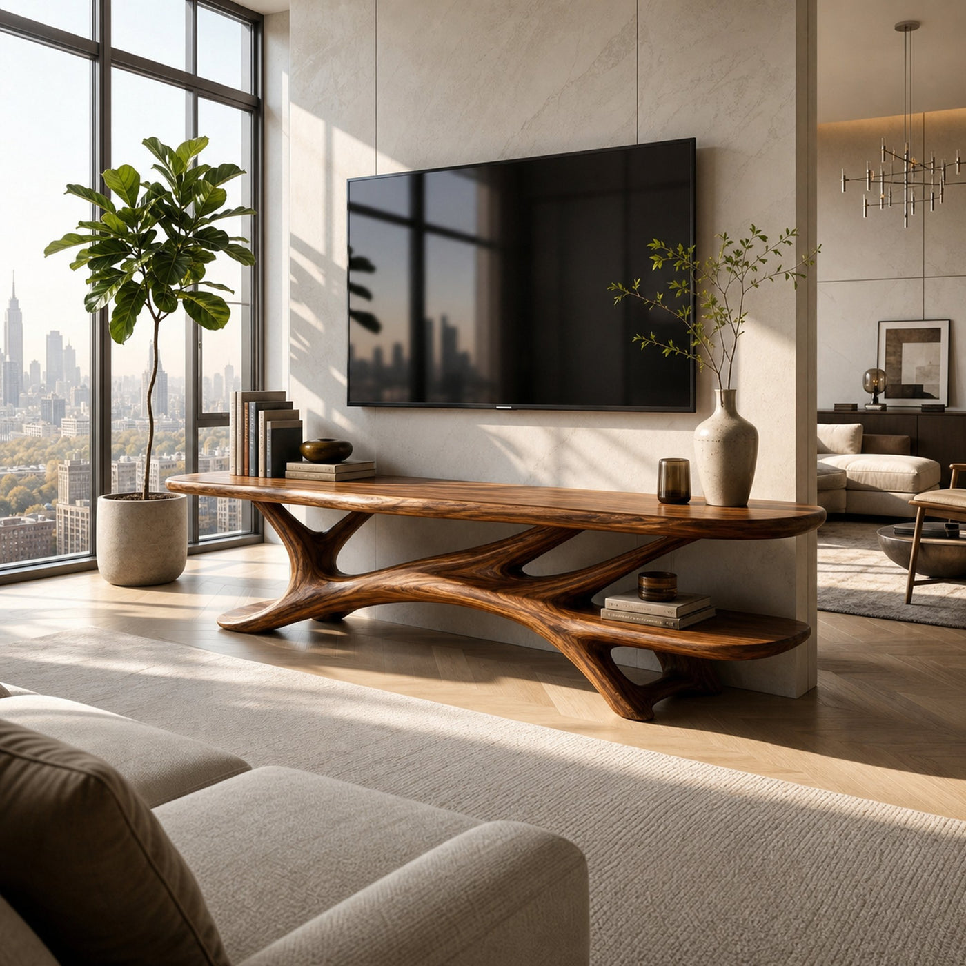 Modern TV Stand Curved Design For Living Room - product view 6
