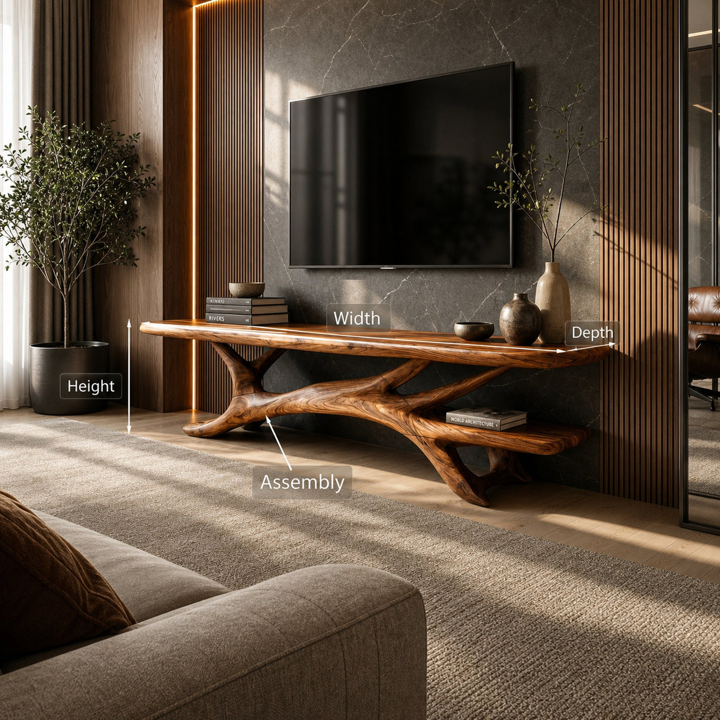 Modern TV Stand Curved Design For Living Room - product view 8