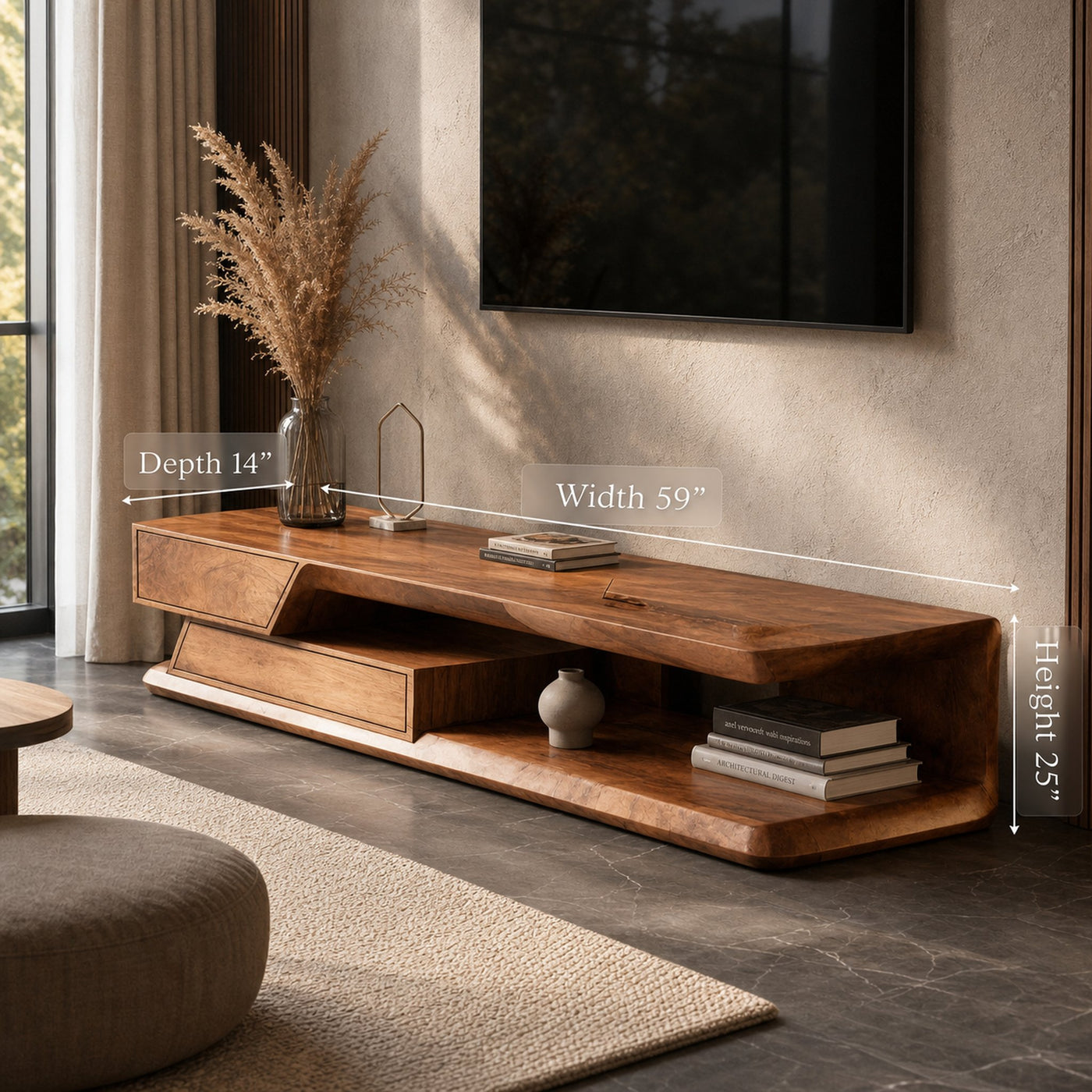Modern TV Stand With Storage Shelves For Living Room - product view 6