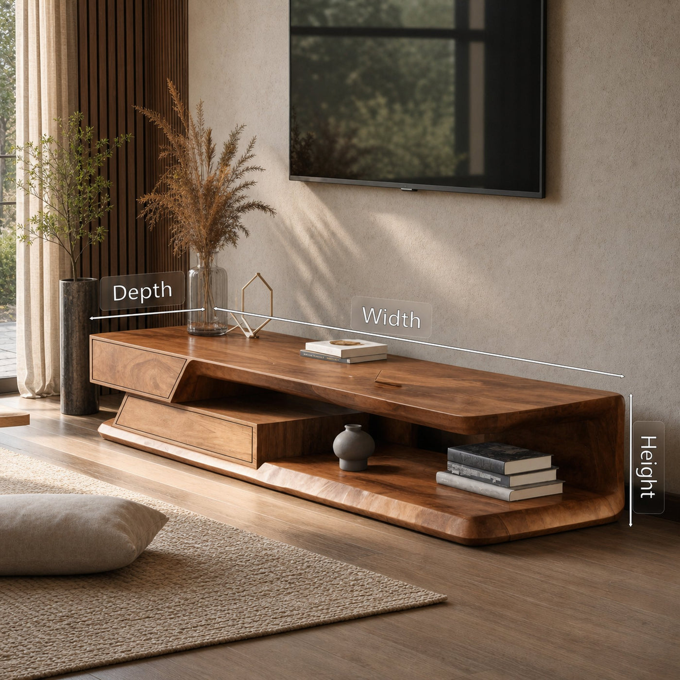Modern TV Stand With Storage Shelves For Living Room - product view 7