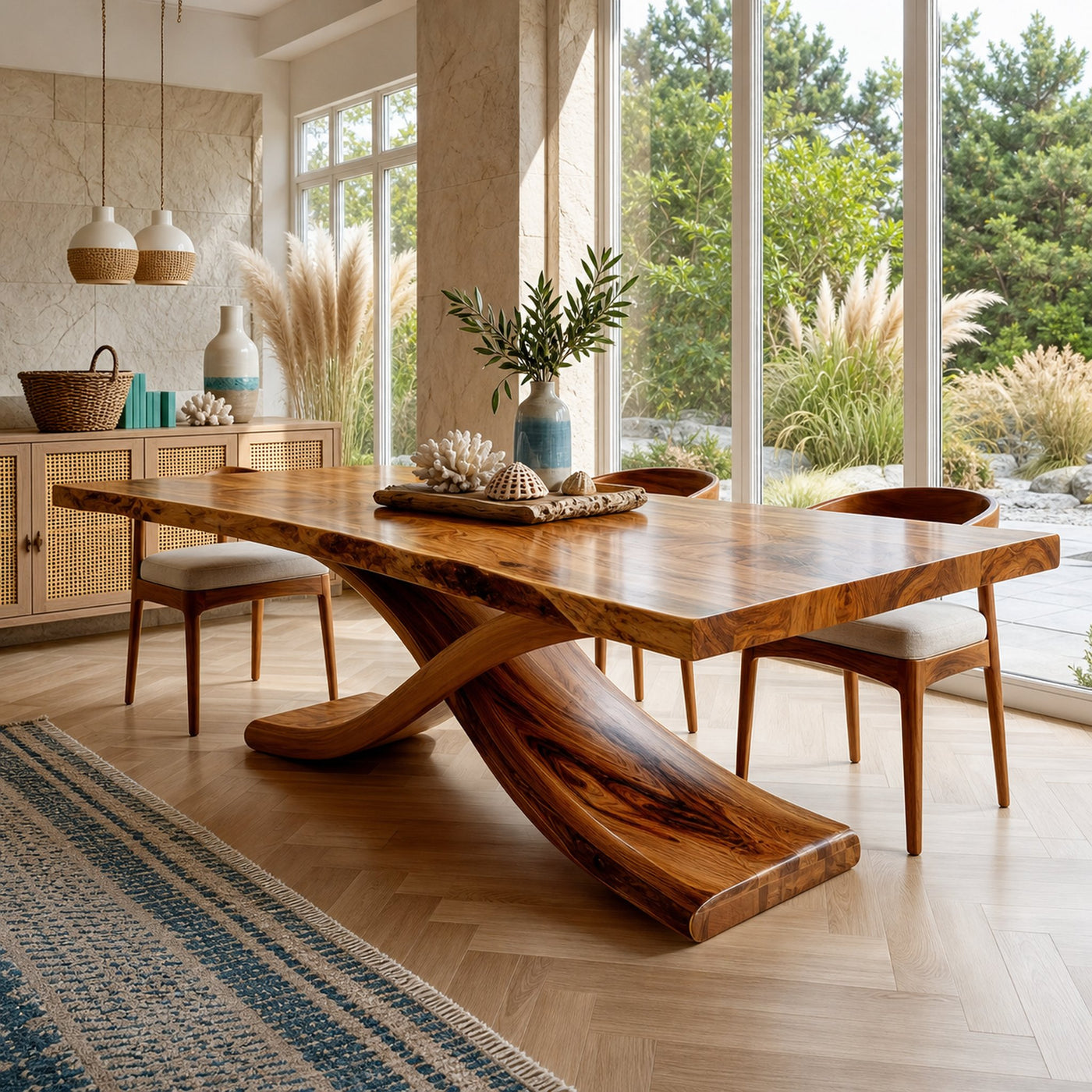 Modern Thick Top Dining Table For Kitchen Dining Area