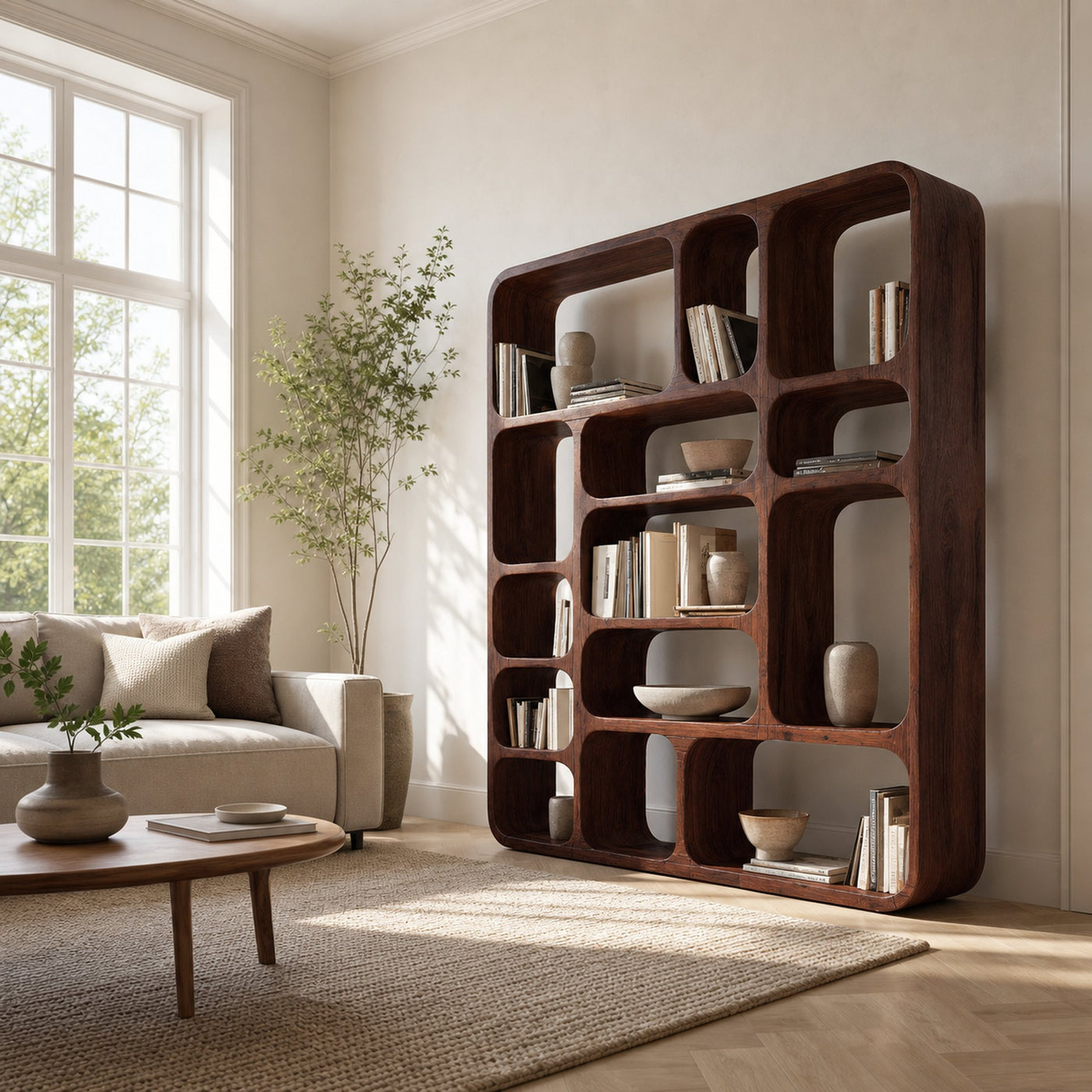Modern Wall Bookshelf Multiple Compartments For Living Room - product view 6