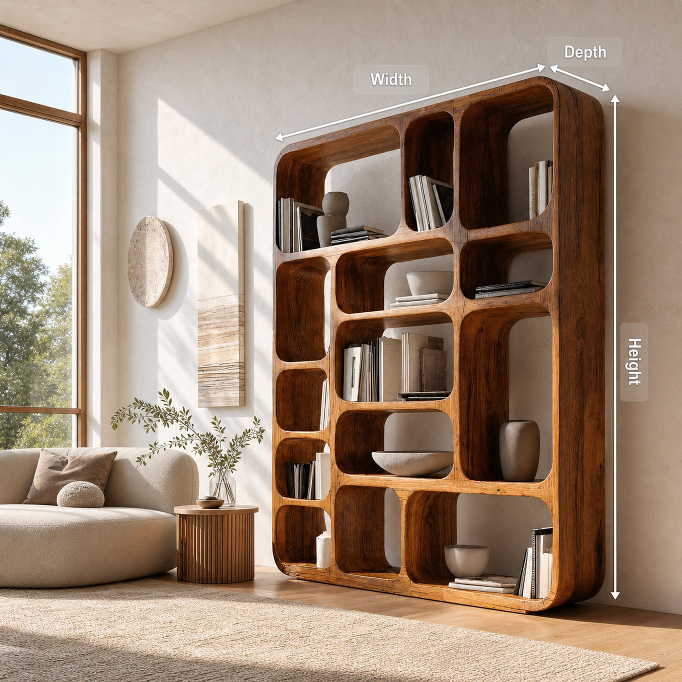 Modern Wall Bookshelf Multiple Compartments For Living Room - product view 8