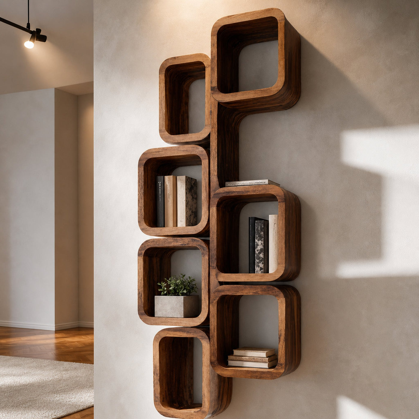 Modern Wall Mounted Bookshelf With Square Design For Living Room - product view 2