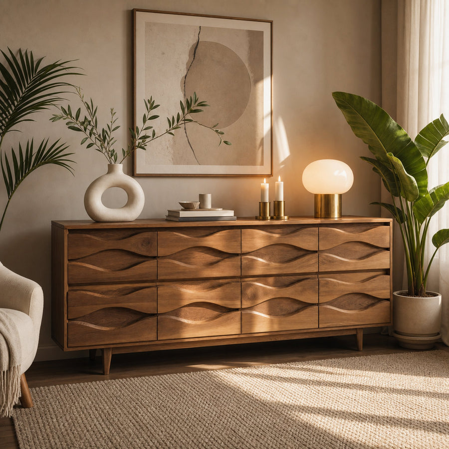 Modern Wave Dresser For Bedroom Or Living Room