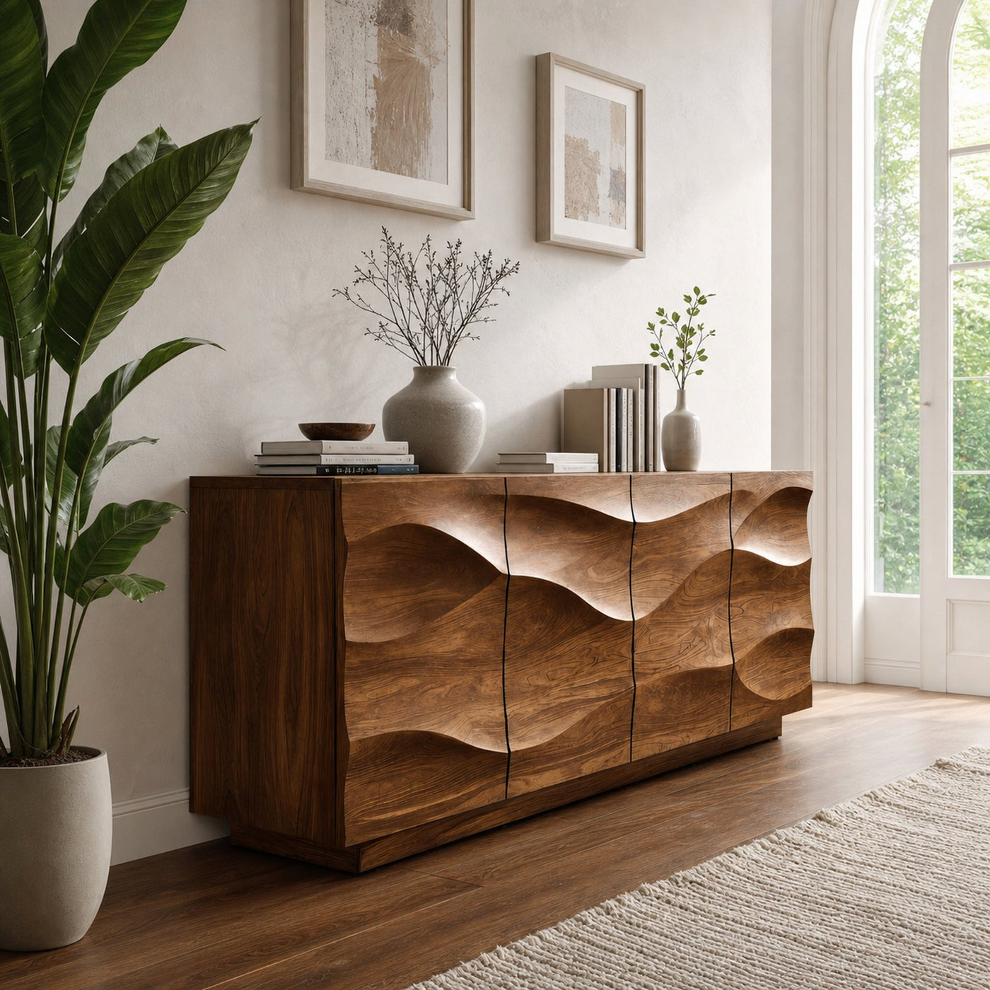 Modern Wave Sideboard For Dining Or Living Room