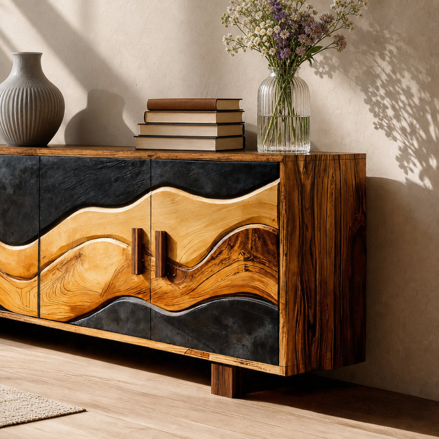 Modern Wave Sideboard For Hallway - product view 4