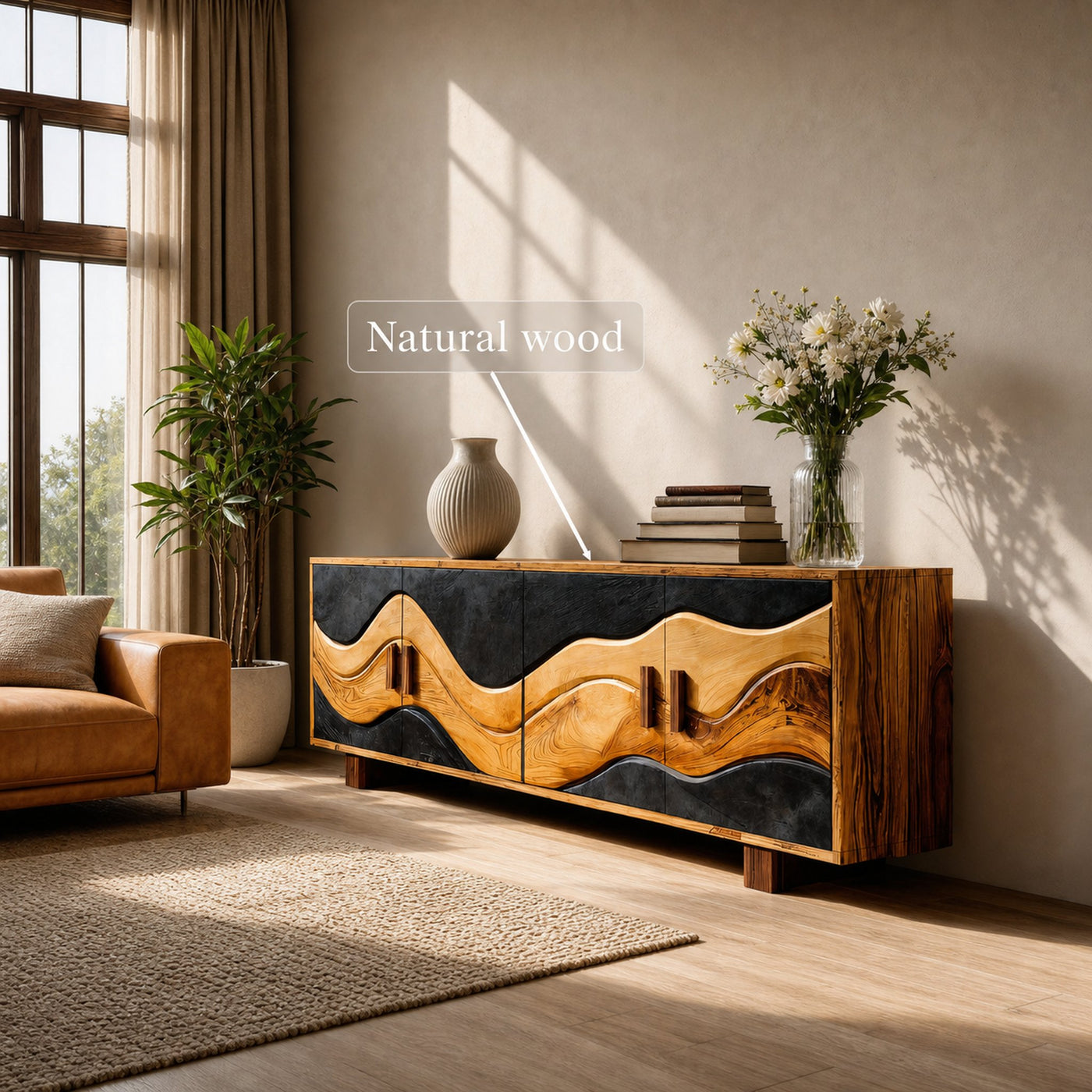 Modern Wave Sideboard For Hallway - product view 5