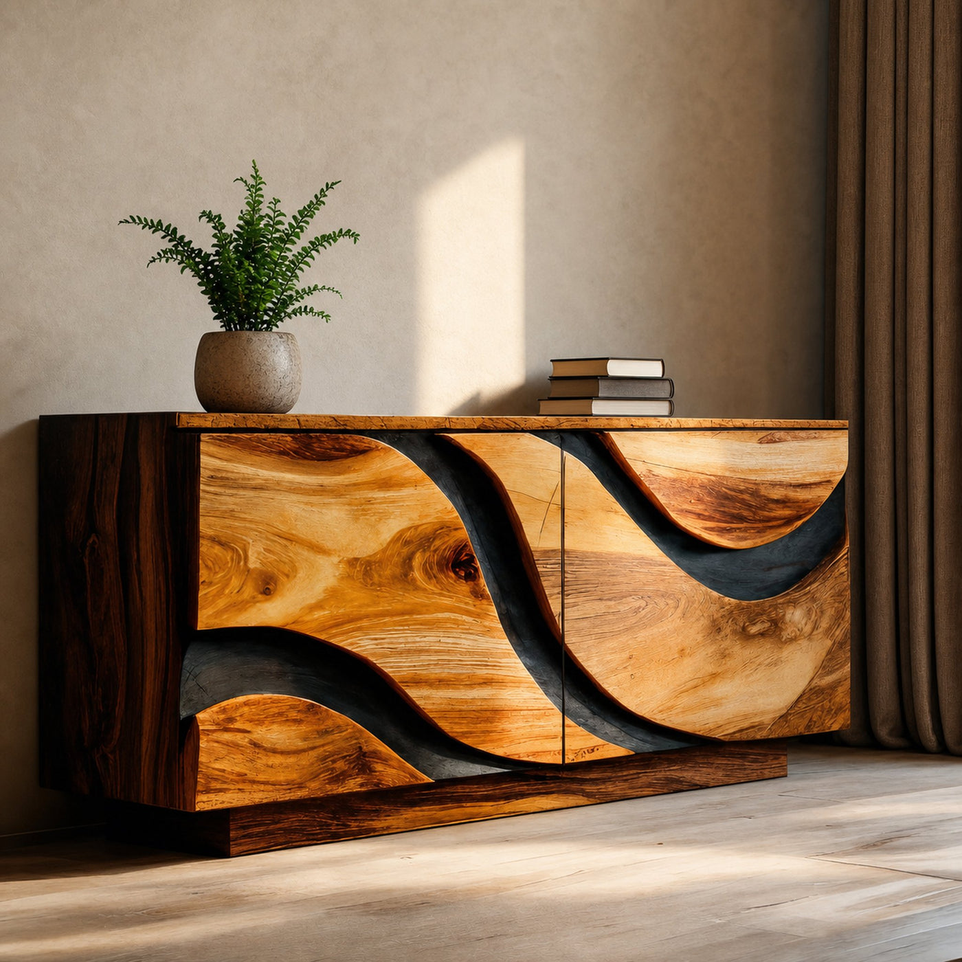Modern Wave Sideboard For Living Room - product view 2