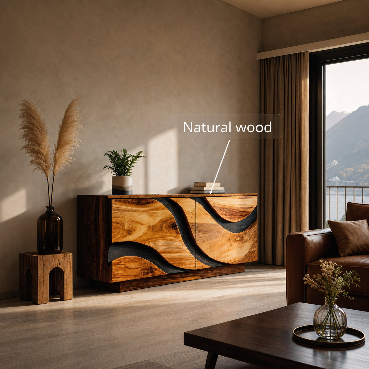 Modern Wave Sideboard For Living Room - product view 5
