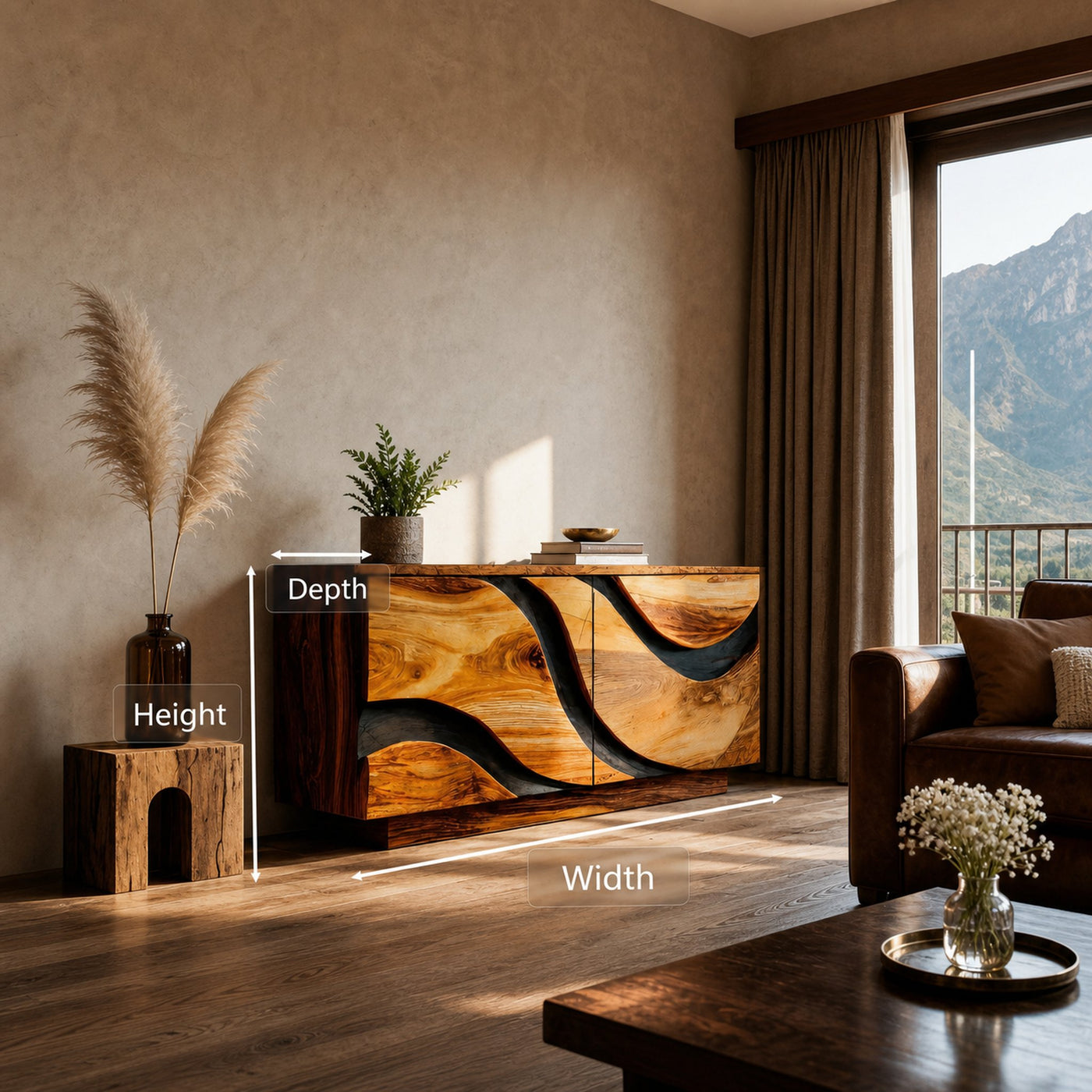 Modern Wave Sideboard For Living Room - product view 6