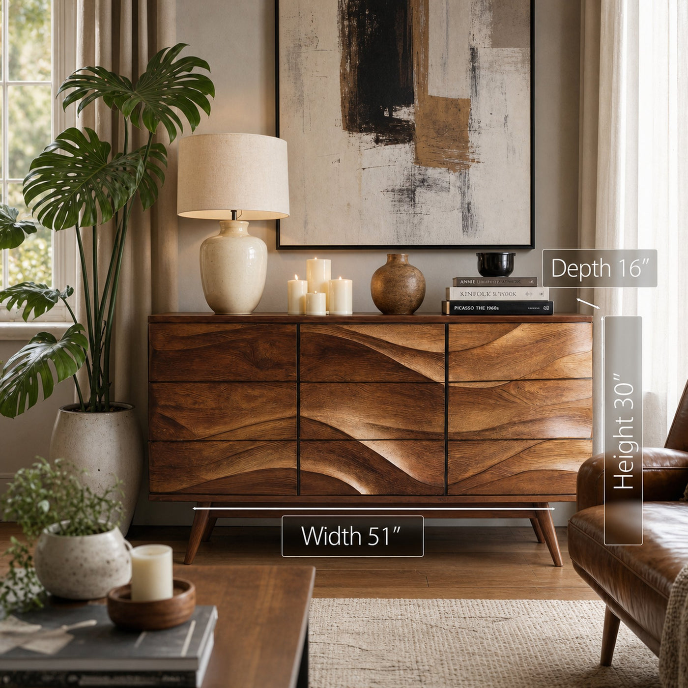Modern Wavy Sideboard For Living Room Or Dining - product view 6