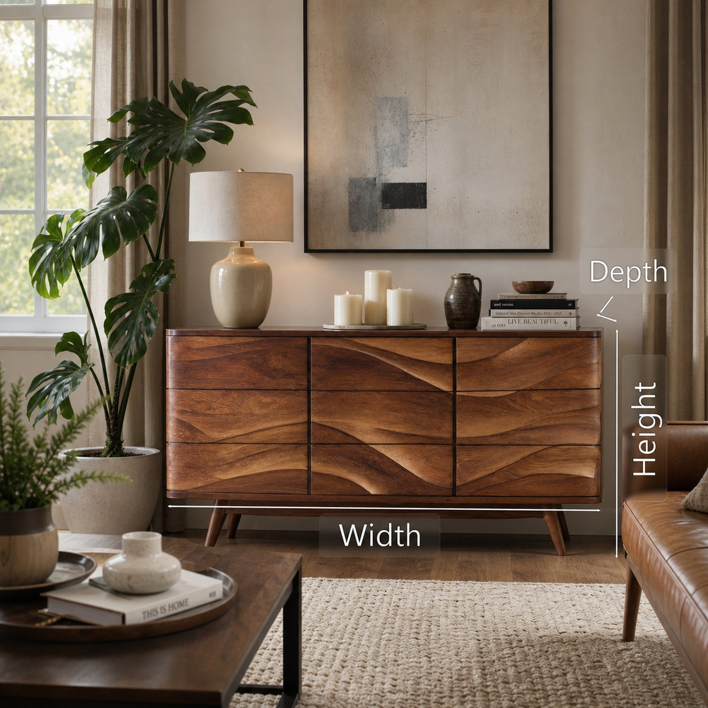 Modern Wavy Sideboard For Living Room Or Dining - product view 7