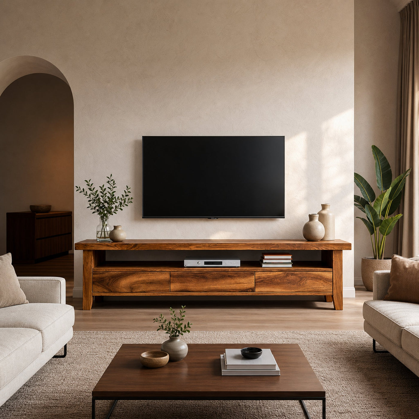 Modern Wood TV Cabinet With Drawer For Living Room - product view 6
