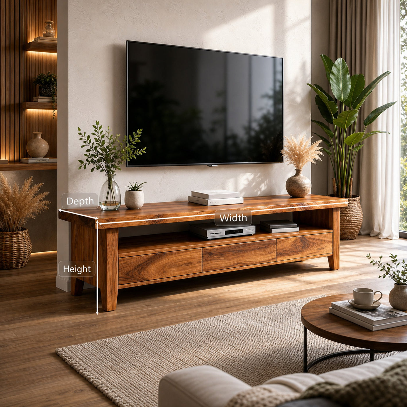 Modern Wood TV Cabinet With Drawer For Living Room - product view 7