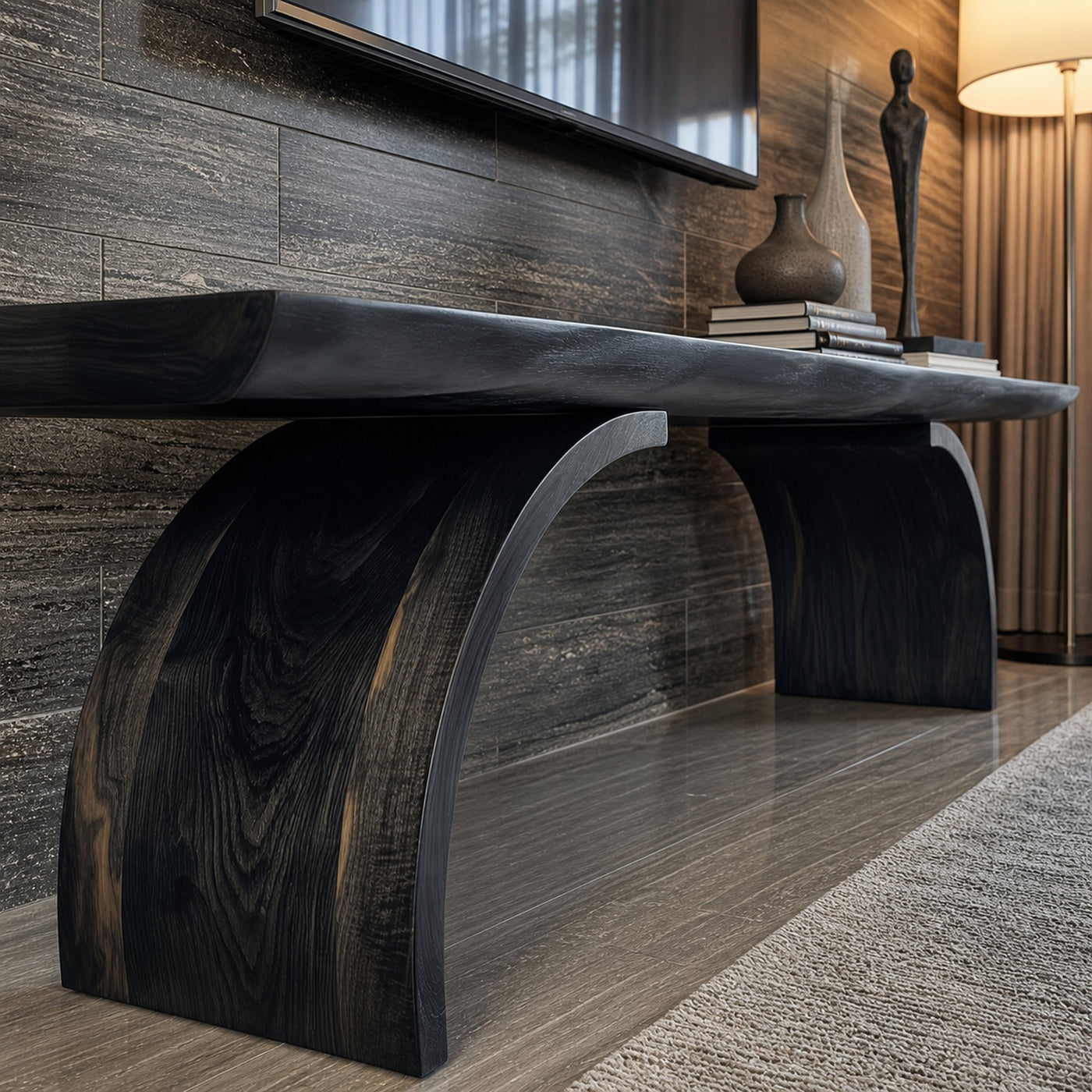 Modern Wood TV Stand Living Room