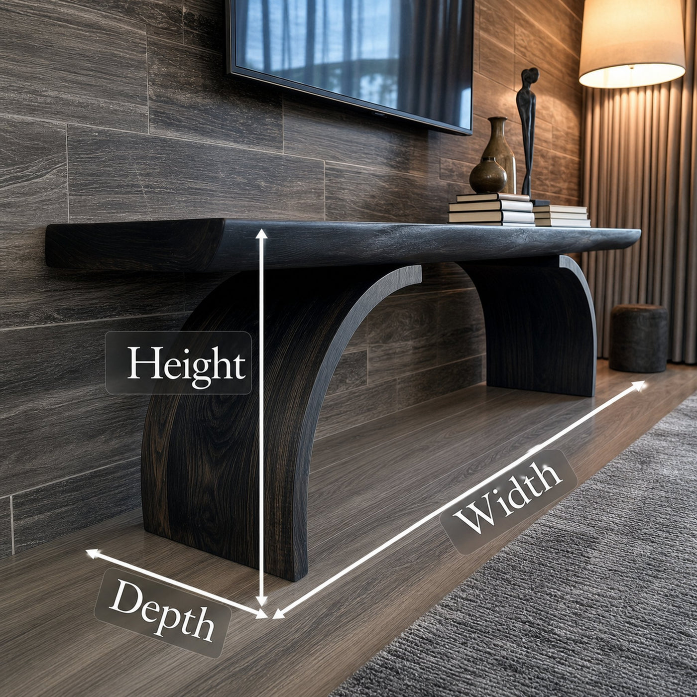 Modern Wood TV Stand Living Room - product view 6