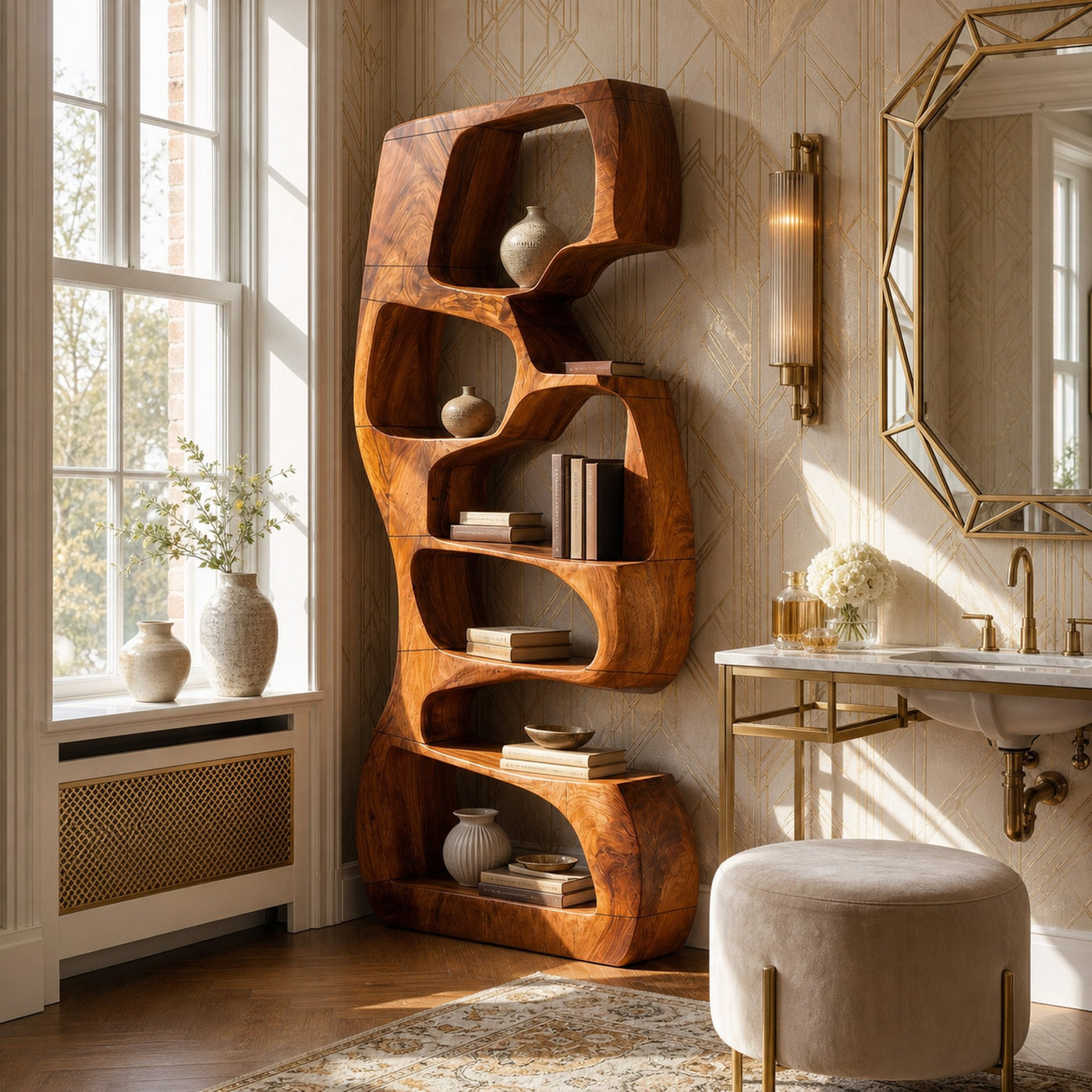 Modern Wooden Bookshelf For Home Living Storage - product view 6