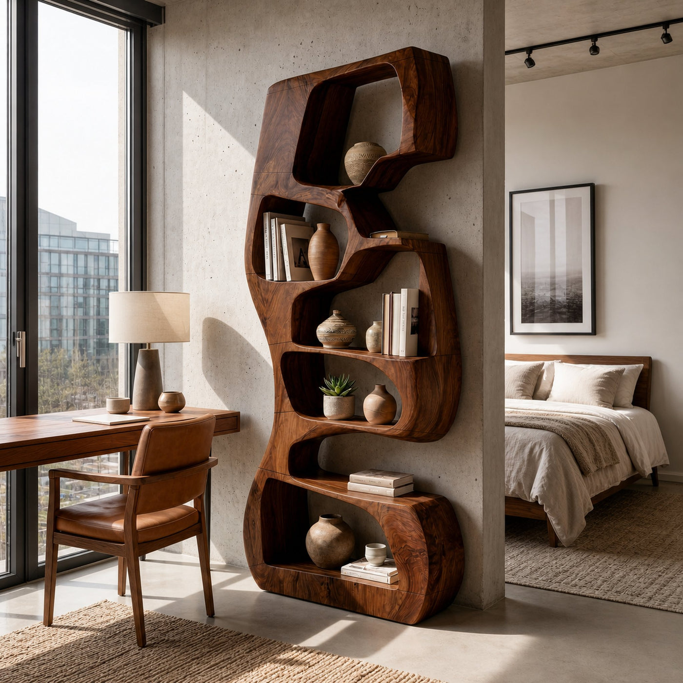 Modern Wooden Bookshelf For Home Living Storage - product view 7
