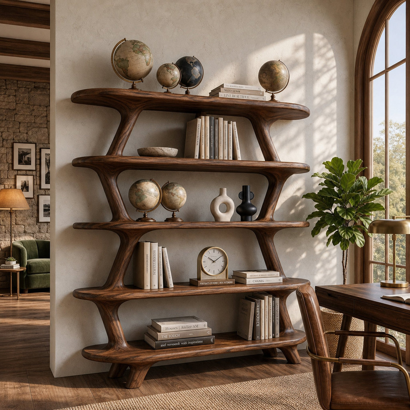 Modern Wooden Bookshelf With Storage Function For Living Room - product view 7
