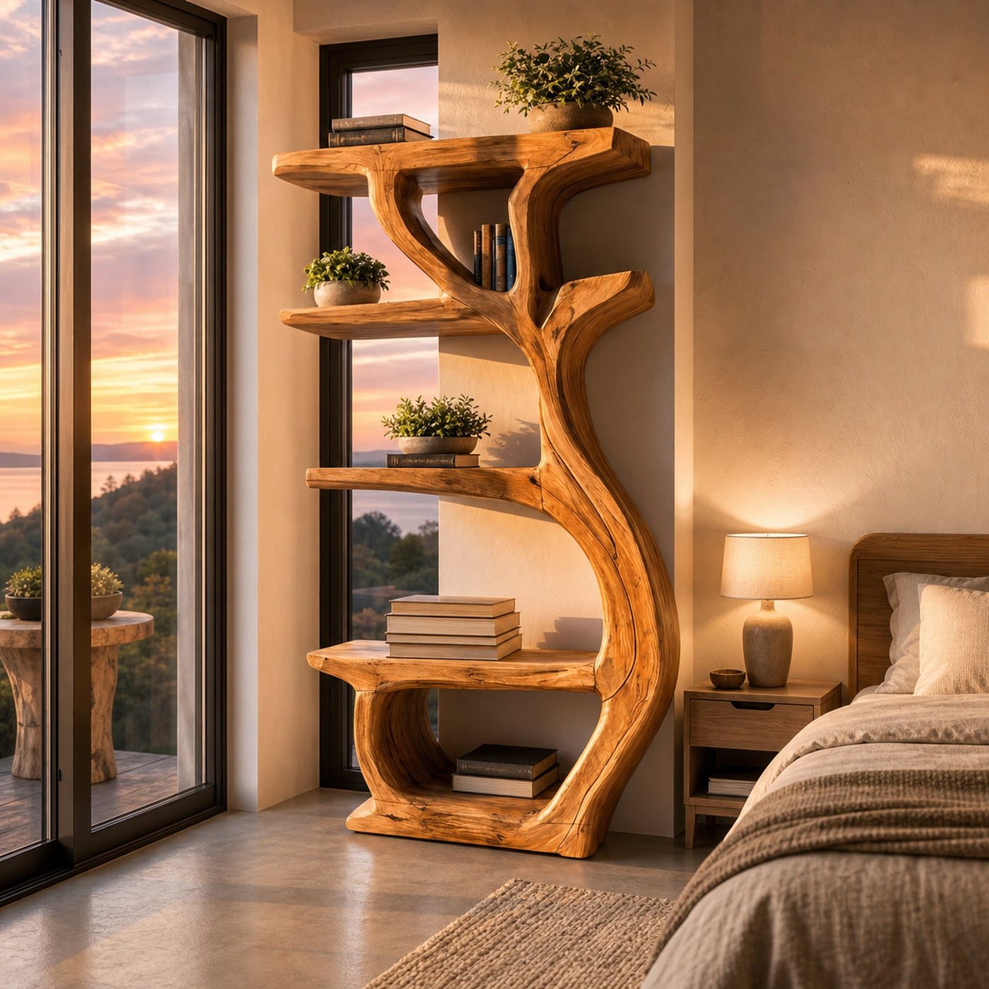 Modern Wooden Branch Tree Bookshelf For Living Room - product view 7