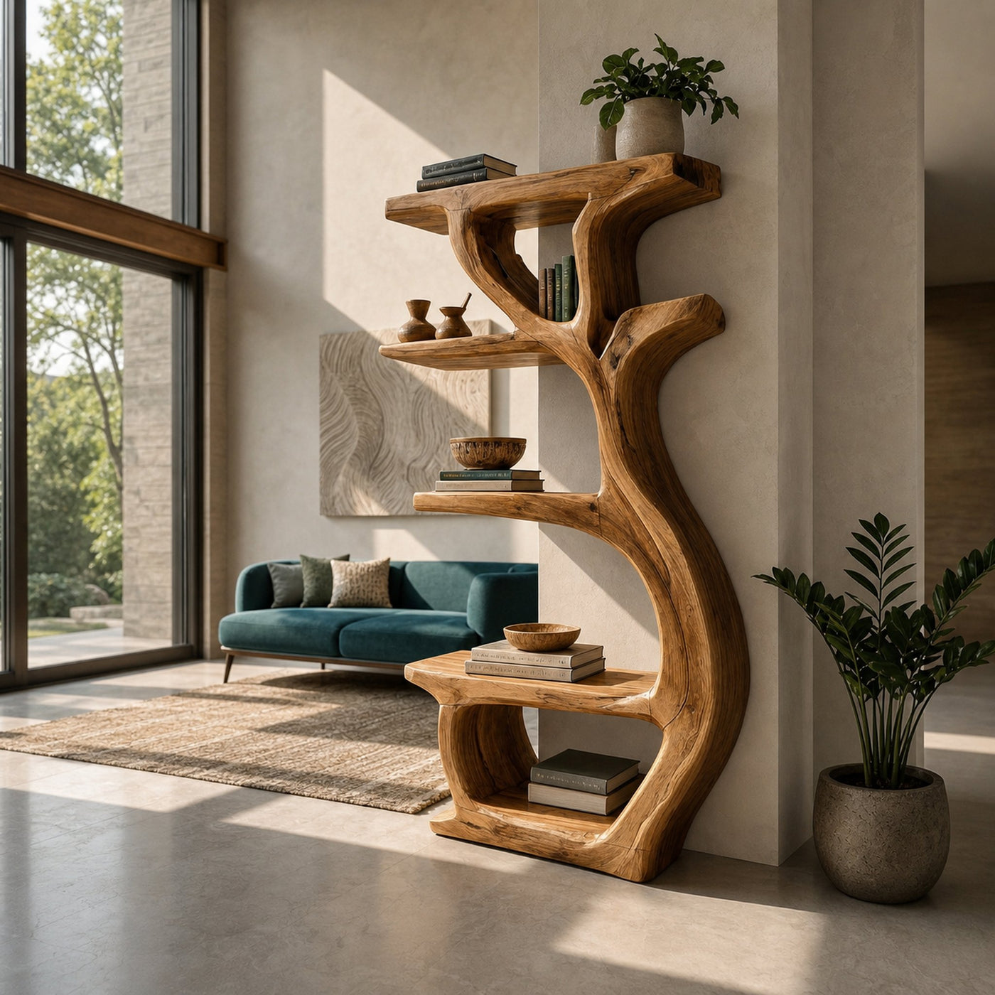 Modern Wooden Branch Tree Bookshelf For Living Room - product view 8