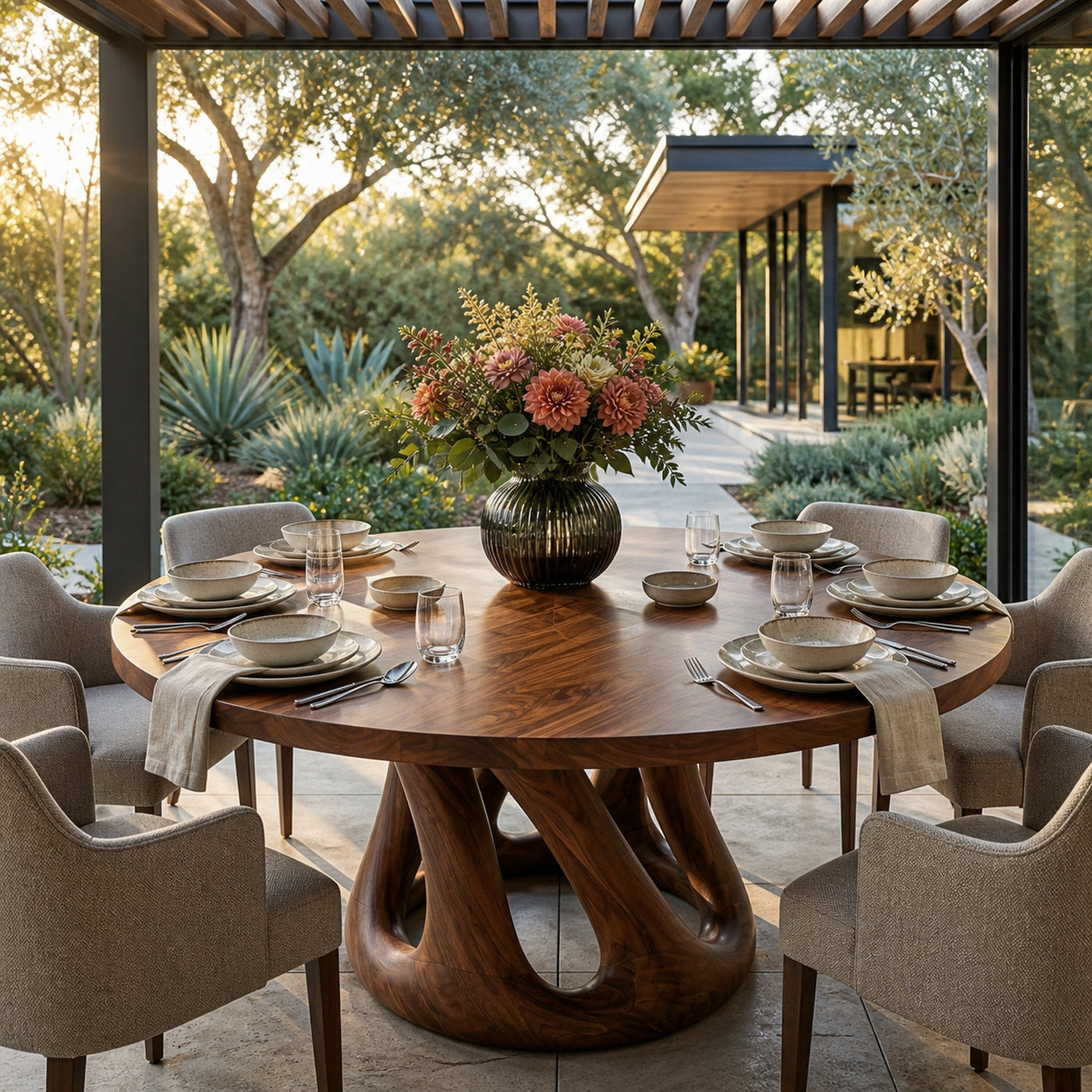 Modern Wooden Dining Table With Pedestal Base For Kitchen - product view 6